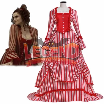 Sweeney Todd Doamna Lovett Roșu cu Dungi Rochie de cosplay Costum personalizat 2