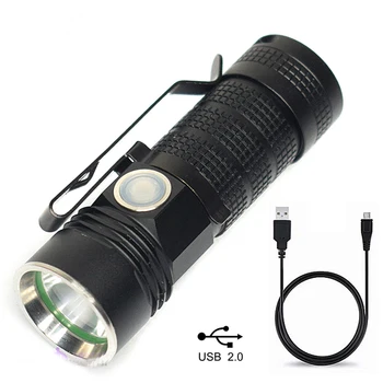 T2 Mini Orbire Mici XPL-V6 Led-uri Lanterna de Buzunar Memorie USB Reîncărcabilă Lanterna Flash de Lumină cu Centura Clip în aer liber Camping Lanterna 11