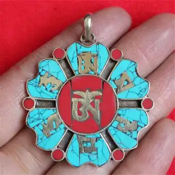 TBP144 Tibetan Mantre OM Amuleta Pandantiv Tibet bijuterii OM MANI PADME HUM 2