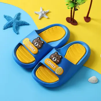 Teddy Bear Copii Papuci de Vară Comfort Non-Alunecare Sănătos pentru Copii Pantofi PVC Casual Slip-On Acasă Papuci de Interior de Baie, Pantofi 9