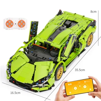 Tehnice Lamborghini RC Motorizat Super Sport de Curse de Vehicule Blocuri City Speed Racer Cărămizi Copii Jucarii Cadou Copil 9