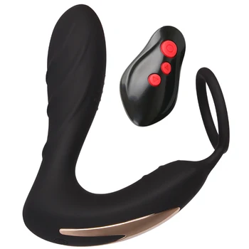 Telecomanda Wireless Șoc Electric Vibrator de Prostata pentru Masaj Anal Dildo Butt Plug Jucarii sexuale Pentru Barbati Intarziere Ejaculare Inel