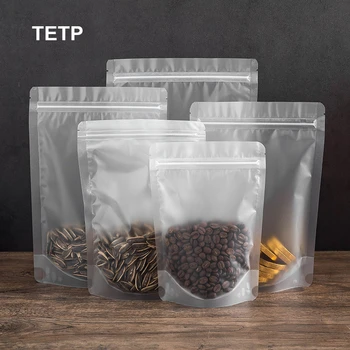 TETP 50Pcs Mată de Alimentare din Plastic Sac de Depozitare se Ridice Snak Piuliță Ceai de Ambalare Pungă Etanșare rezistent la apa posibilitate de Reînchidere en-Gros 1