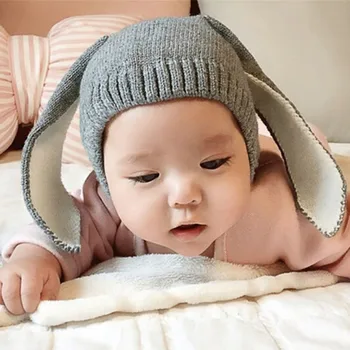 Toamna Iarna Copilul Sugari Copii Tricotate Pălărie De Iepure Adorabil Urechi Lungi Pălărie Beanie Baby Bunny Capac Recuzita Foto 9