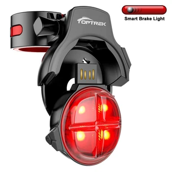 Toptrek Biciclete Inteligent de Frânare Automată de Detectare Stop rezistent la apa IPx5 Încărcare cu LED-uri Ciclism Biciclete Coada Lumina Lumina din Spate Accesorii 6