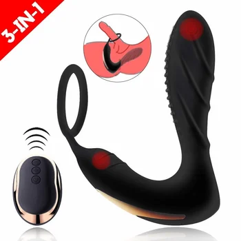 TOTUL Silicon sex Masculin, Prostata pentru Masaj Anal Vibrator cu 10 viteze Sex adult Jucării Pentru Oameni fără Fir Control de la Distanță Butt Plug Cu Inel 12
