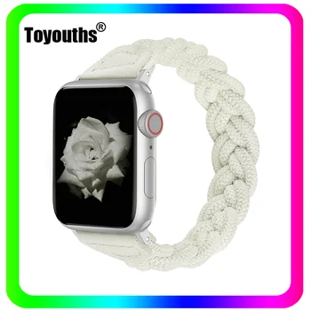 Toyouths Elastic Țesute Bandă Ceas pentru Apple Watch 38mm/40mm/41mm Poliester Împletite Subțire Bandă pentru iWatch Serie SE 7 6 5 4 3 2 1 15