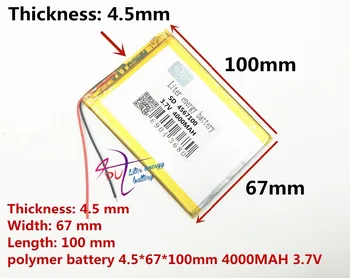 Transport gratuit Tablet PC baterie PL4567100 3.7 V 4000mah Baterie Litiu-polimer cu Bord de Protecție Pentru PDA Reîncărcabilă aluat