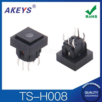 TS-H008 8 * 8 atingere ușoară întrerupător de lumină roșie cu patru pini in linie capac buton de resetare TS-E-002 5