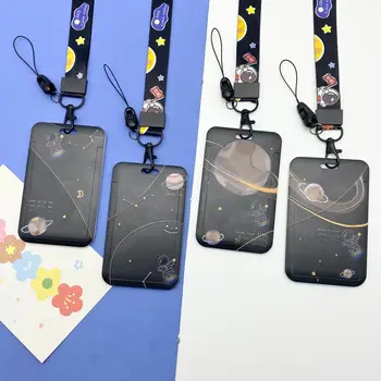Universul negru Spatiu Carte de Desene animate Maneca Titularul Cardului de Credit, Card de Autobuz Student Card de Acces, Card de Plastic ABS Șnur Capac Carte 1