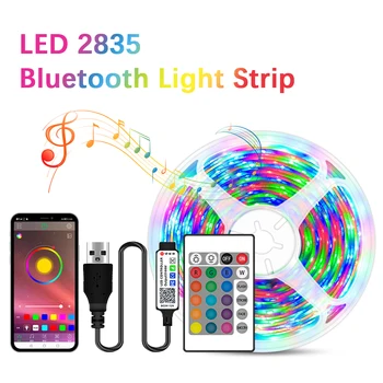 USB Bluetooth Rgb Led Strip Lumini pentru Camera Decor de Crăciun Acasă Decorare Dormitor Dulapuri de Bucătărie Lampa Smart TV Lumini de Neon 5m