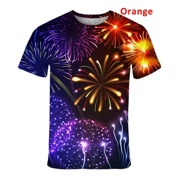 Vara Bărbați și Femei de Moda Casual Noutate Creative focuri de Artificii 3D Imprimate T-shirt pentru Bărbați Personalitate Hipster Tricou 1