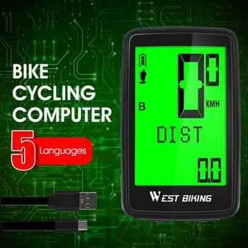 VEST BIKING GPS Computer de Biciclete Auto Iluminare fără Fir cu Fir Biciclete Vitezometru Kilometraj Bicicleta Cronometru velocimetro bicicleta 16