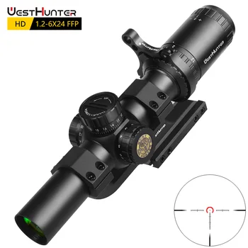 WESTHUNTER HD 1.2-6X24 FFP Compact domeniul de Aplicare Iluminate R/G Gravat Sticla Reticul Riflescopes de Blocare a Reseta Vânătoare Inaltator Optic 7
