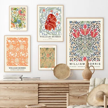 William Morris Crizantema Creangă De Salcie Printuri Si Postere De Arta De Perete Tablouri Canvas Tablouri Pentru Living Decor De Birou 1