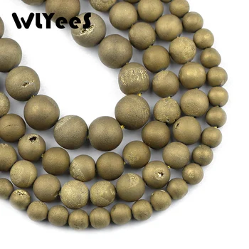 WLYeeS Rotund Placat cu Aur Deschide Decalaj Piatra Naturala carneol, 6, 8 și 10mm Vrac Bijuterii Margele Brățară Cercel Face DIY Accesorii 16