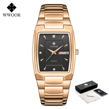 WWOOR Moda Ceas Nou Pentru Oamenii de Afaceri de Lux Diamant, Cuarț Ceas de mână Sport rezistent la apa Auto Data Saptamana Bărbați Ceas Reloj Hombre 8