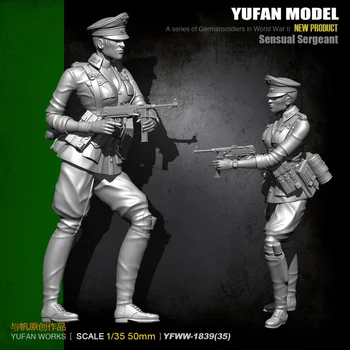 Yufan Model 1/35 Rășină Kituri Soldat Model Femeilor Ofițeri de Auto-asamblate YFWW35-1839 12