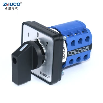 ZHUCO SZW26/LW26-20 1-0-2 3 Poziția 3 Faze Cam Switch Comutator Rotativ Comutare Comutator de Control 64X64 48X48 mm, Montare pe Panou 4