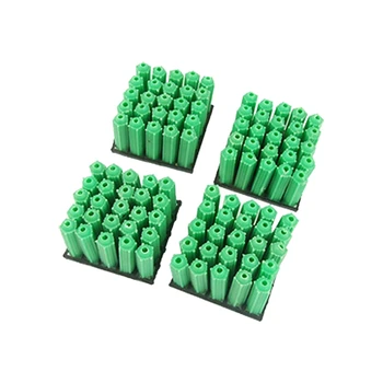 Șuruburi de montare verde 6 mm, non-alunecare diblu de plastic de 100 de bucăți