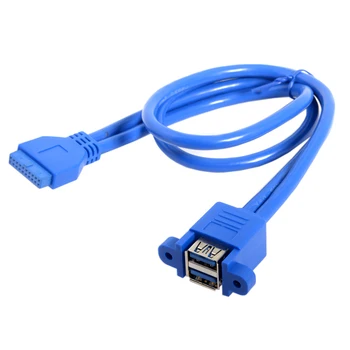 CYDZZihan Dual Porturi care pot fi Stivuite USB 3.0 de sex Feminin de Tip Panel la Placa de baza 20Pin Antet Cablu 50cm