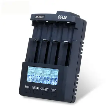 Opus BT-C3100 V2.2 Digital Inteligent 4 Sloturi LCD Încărcător de Baterie Pentru 18650 AA/AAA baterii Litiu-Ion, Ni-MH Baterii NiCd UE Plug