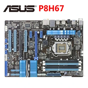 Original ASUS P8H67 1333Mhz DDR3 P8 H67 Placa de baza ATX USB3.0 32GB PCI-E X16 Desktop LGA 1155 Calculator PC Placa de baza Placa de Folosit